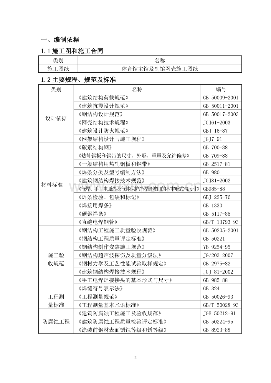 体育馆网壳制作及安装施工组织设计（双层.doc_第2页