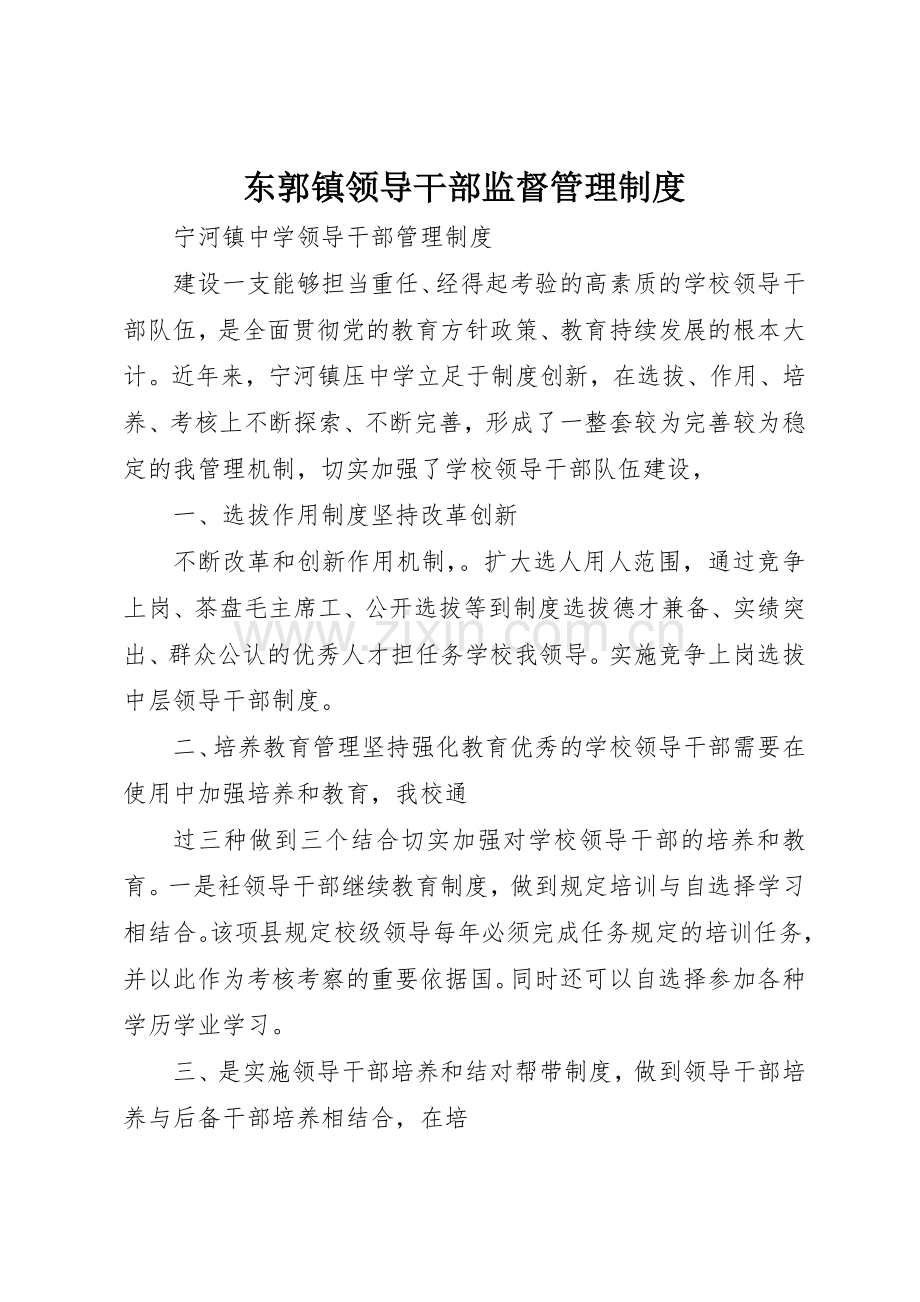 东郭镇领导干部监督规章制度管理.docx_第1页