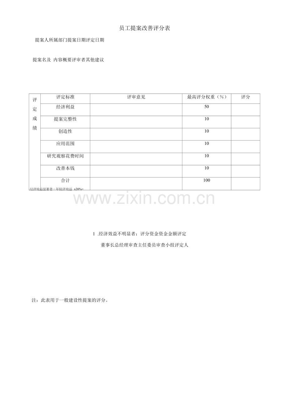 提案实施成果评分表、员工提案改善评分表.docx_第2页