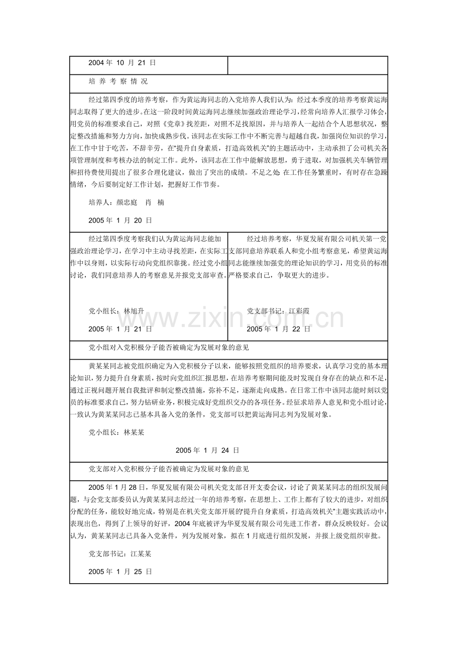 党小组对入党积极分子能否被确定为发展对象的意见.doc_第3页