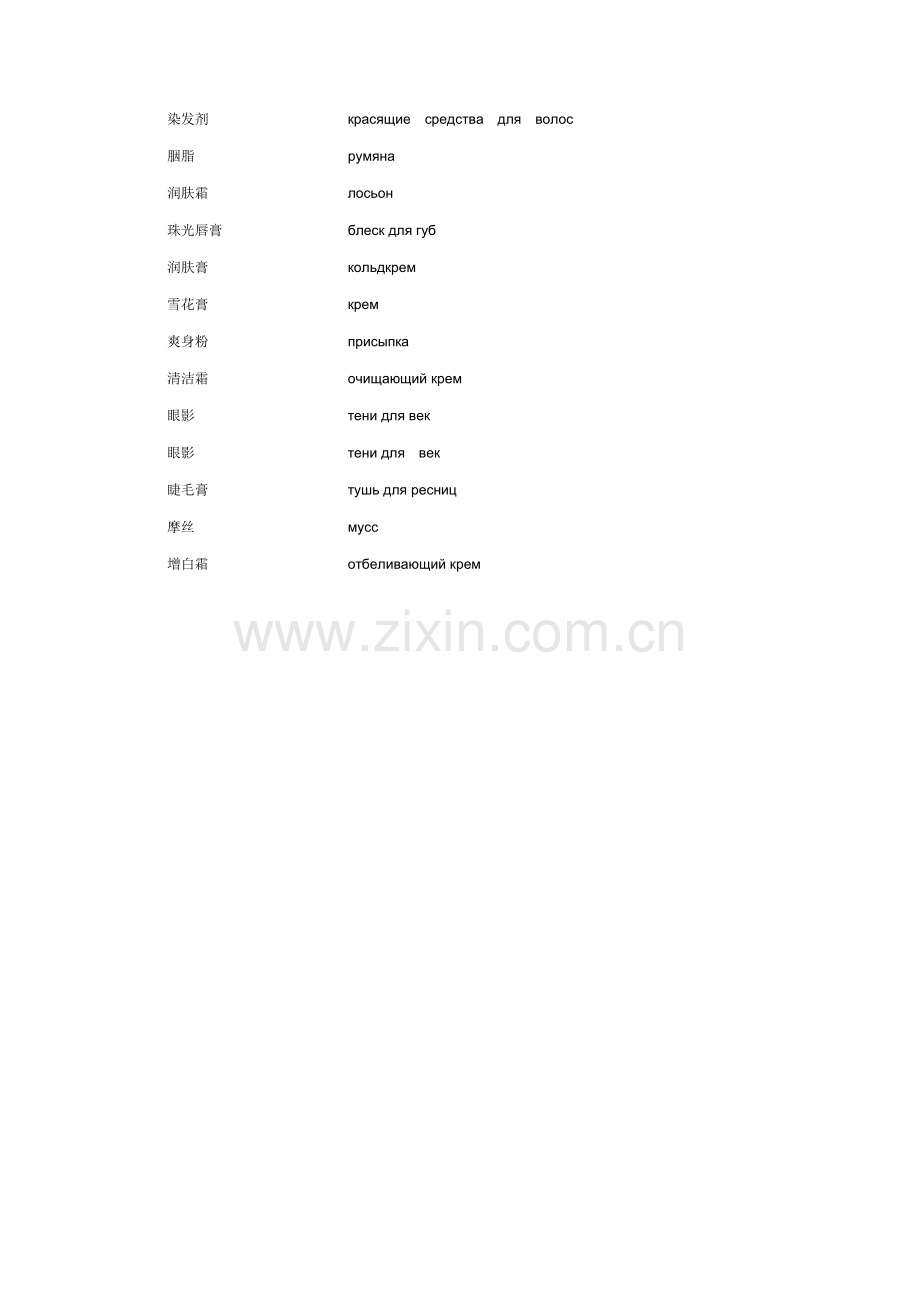 常用俄语化妆品词汇.doc_第2页