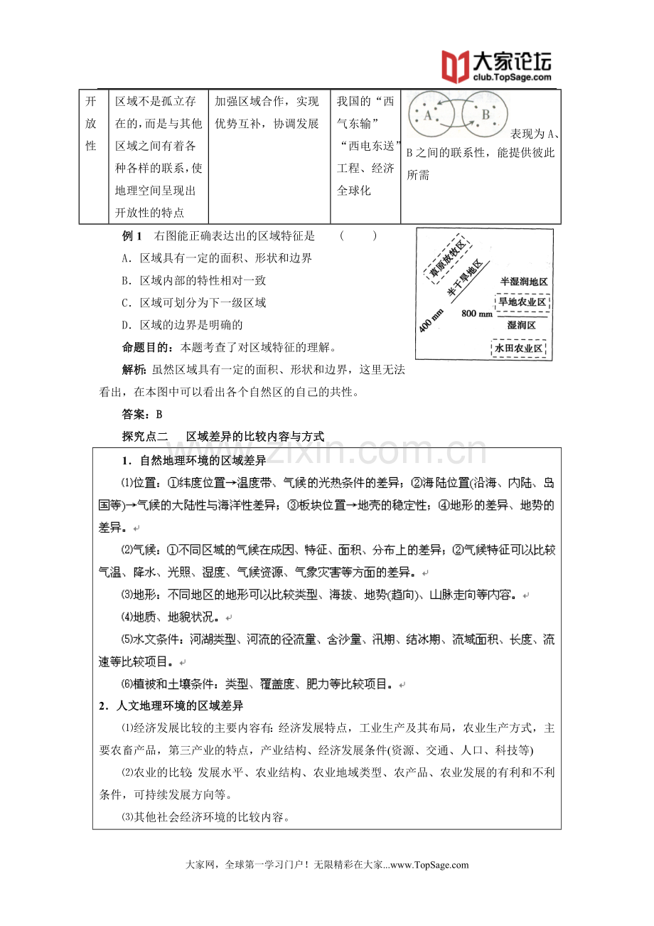 高考地理一轮复习鲁教版教学案第29讲区域与区域差异.doc_第3页