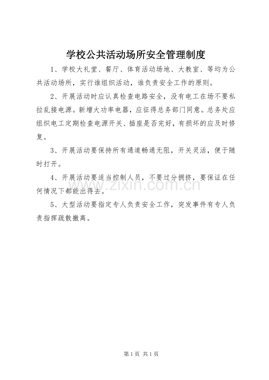 学校公共活动场所安全管理规章制度.docx_第1页