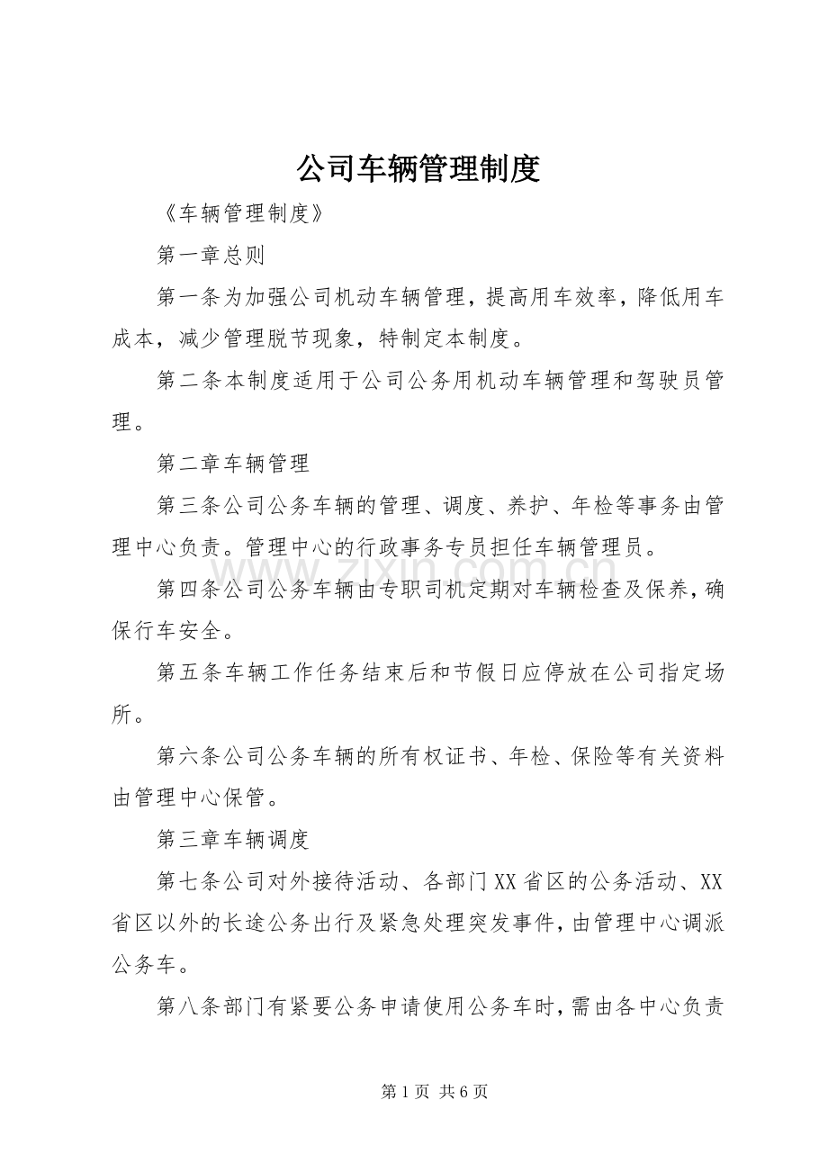 公司车辆管理规章制度细则 (2).docx_第1页