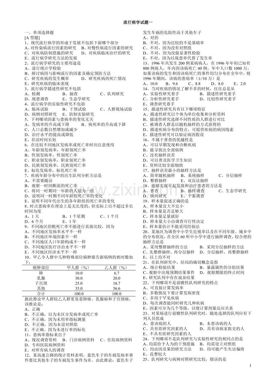 流行病学试题库.doc_第1页