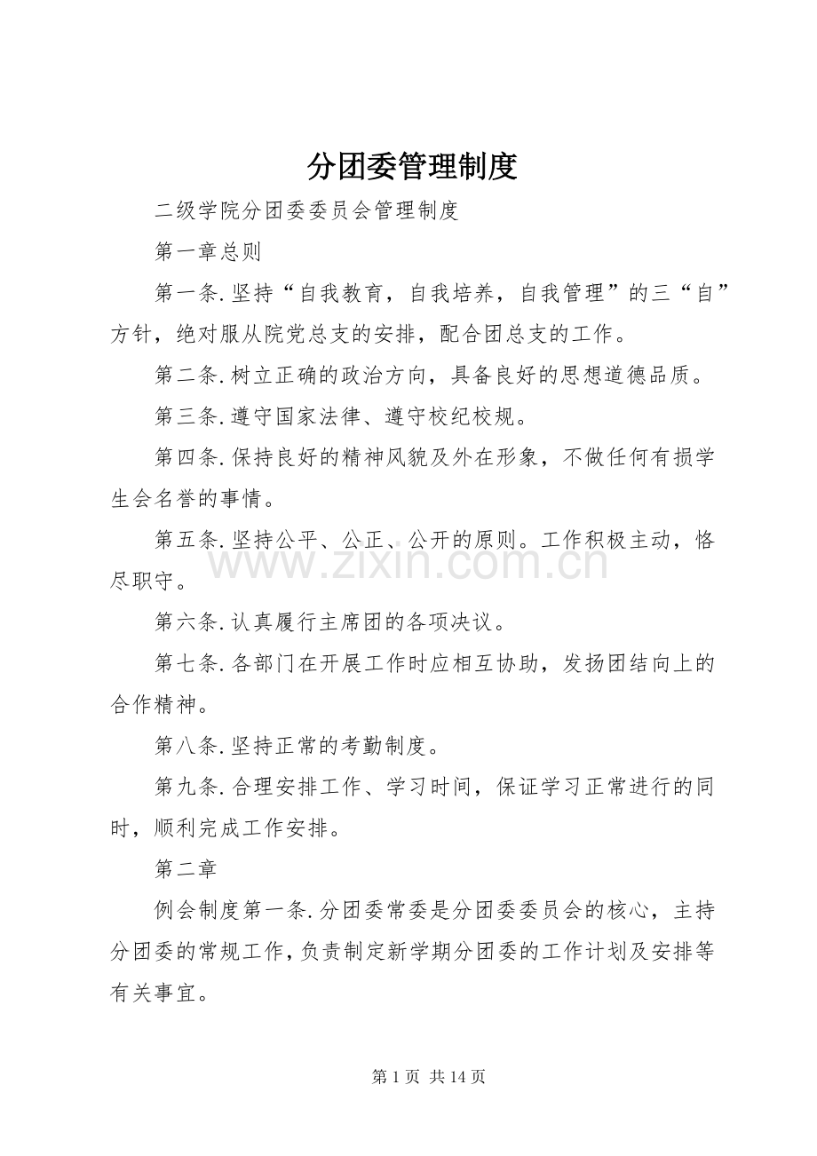 分团委管理规章制度.docx_第1页