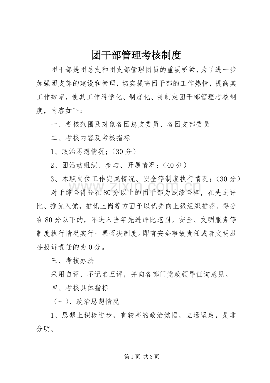 团干部管理考核规章制度.docx_第1页