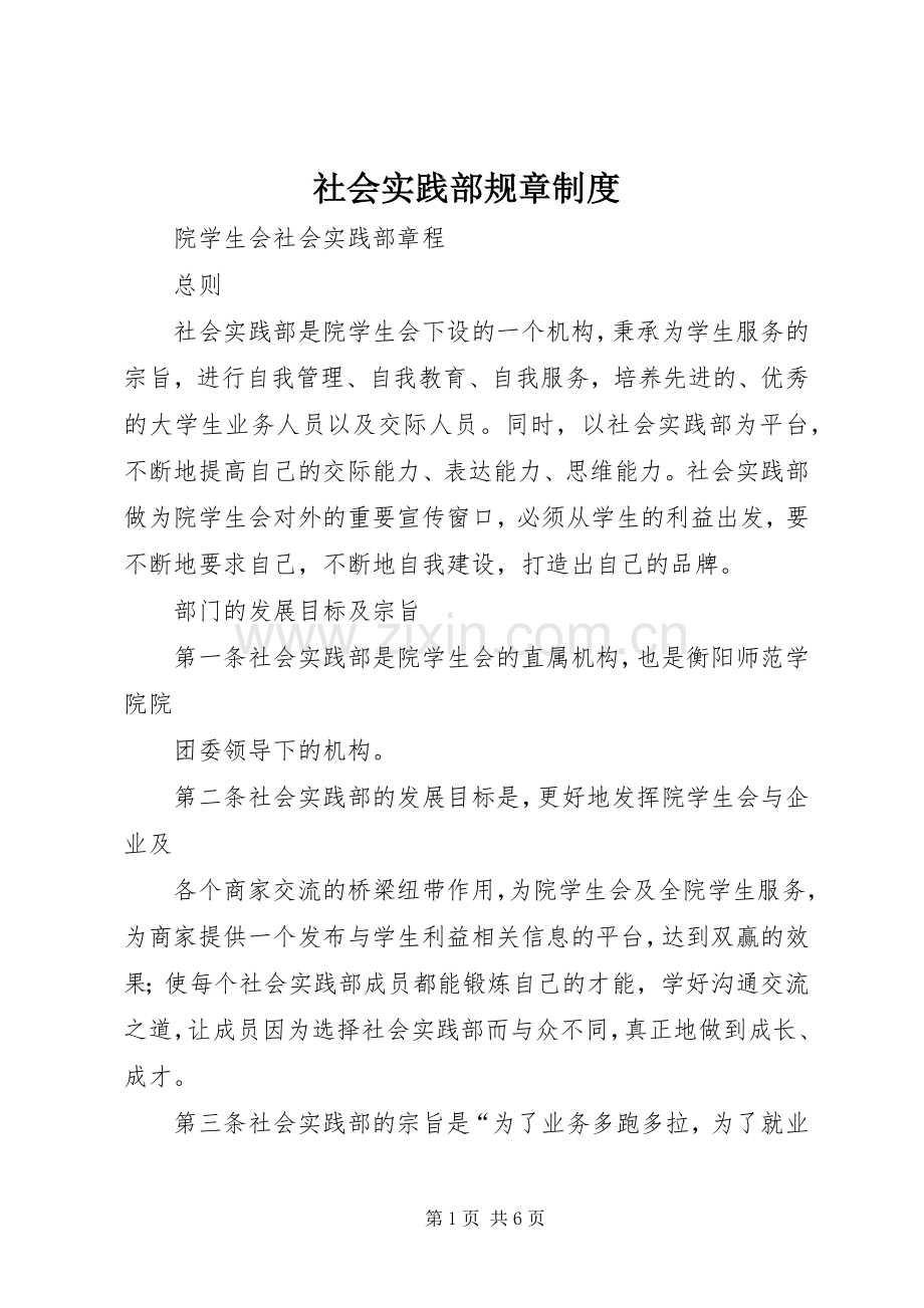 社会实践部规章规章制度(2).docx_第1页