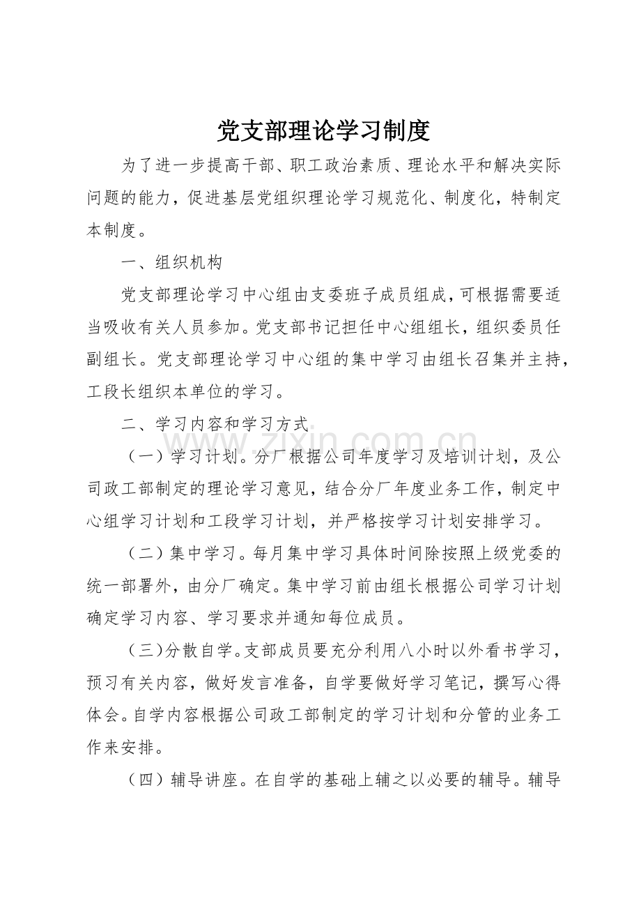 党支部理论学习规章制度管理.docx_第1页