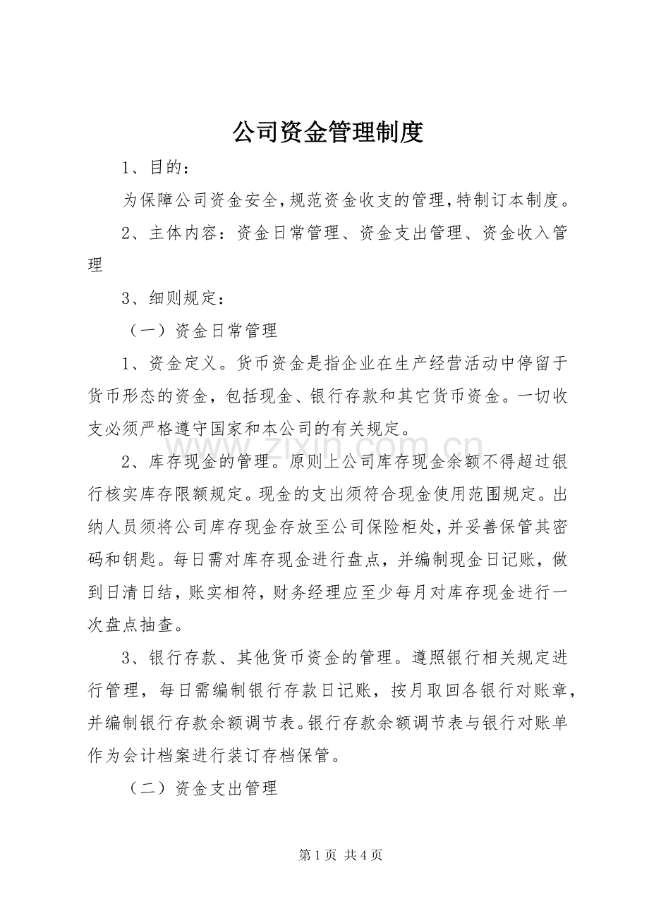 公司资金管理规章制度 (2).docx_第1页