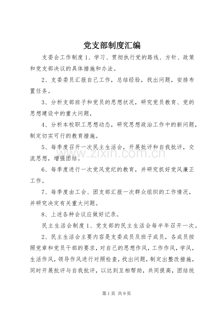 党支部规章制度汇编.docx_第1页