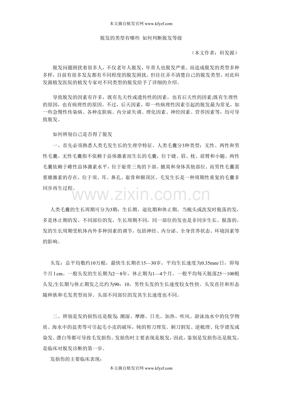 脱发的类型有哪些 如何判断脱发等级.doc_第1页