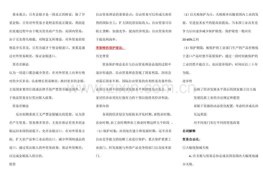 2023年自考国际贸易理论与实务重点笔记-考试必用.doc_第2页