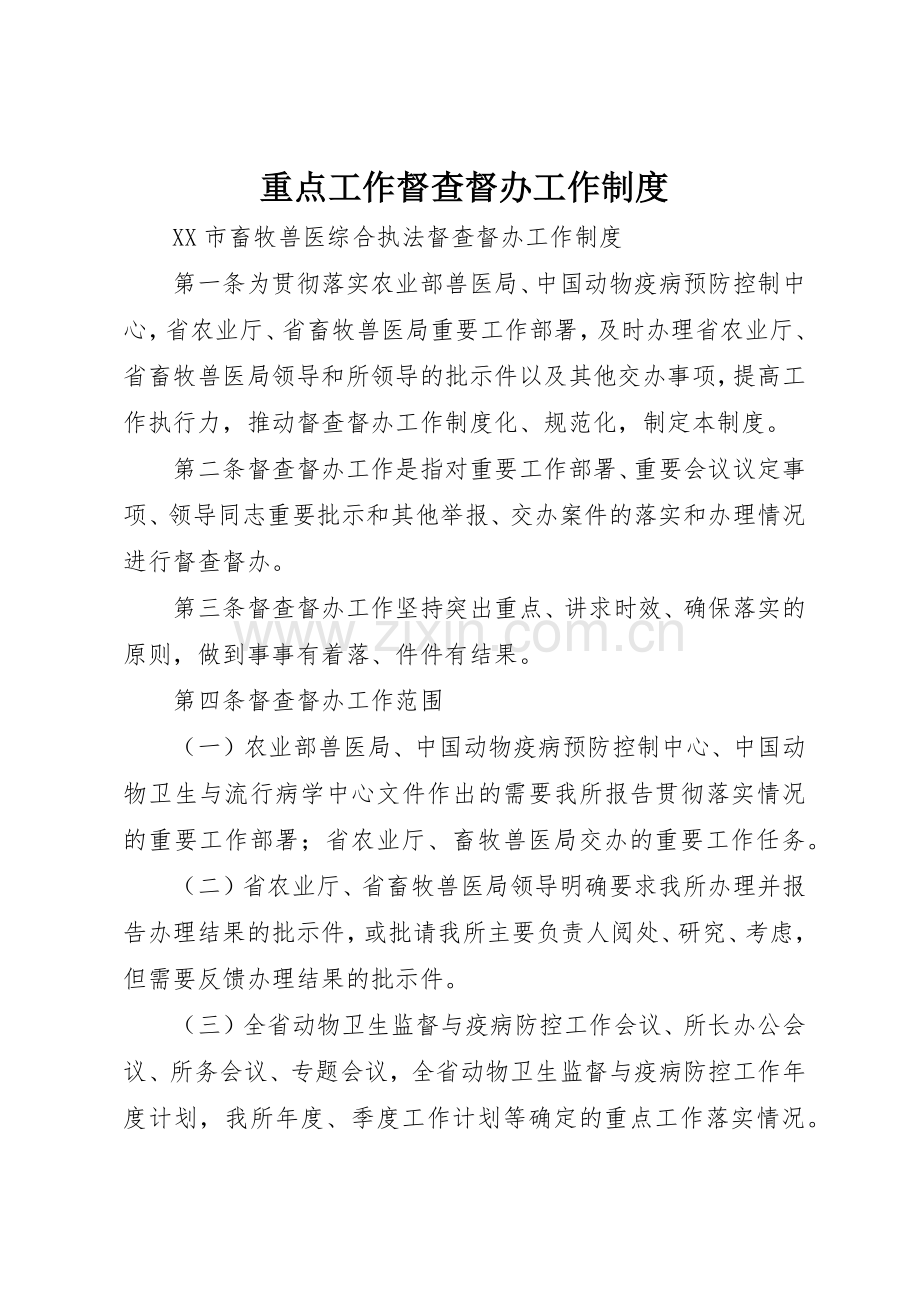 重点工作督查督办工作管理规章制度.docx_第1页