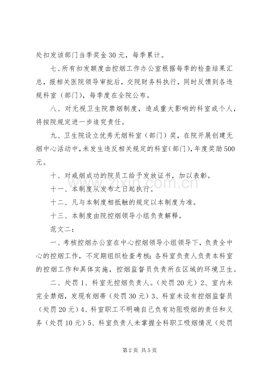 控烟考评奖惩规章制度.docx_第2页