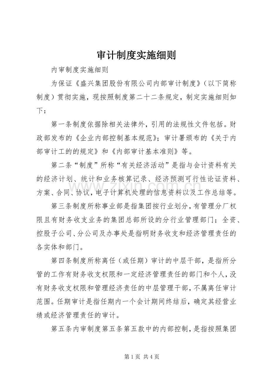 审计规章制度实施细则 .docx_第1页