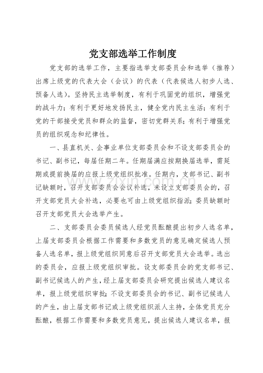 党支部选举工作规章制度管理.docx_第1页