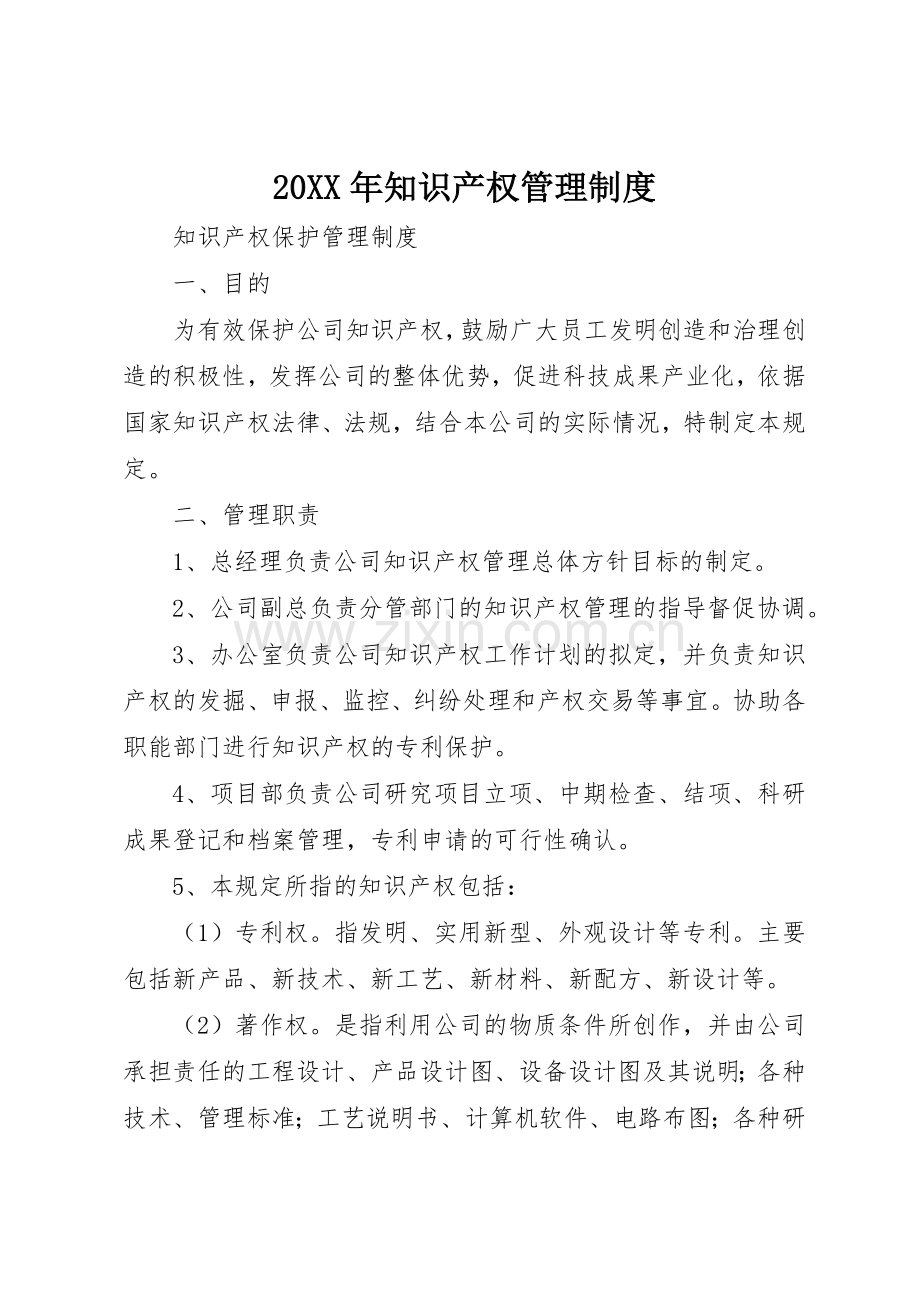 年知识产权管理规章制度细则.docx_第1页