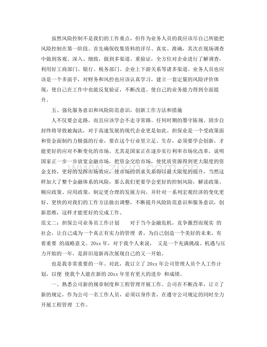 担保公司业务员工作计划 .docx_第3页