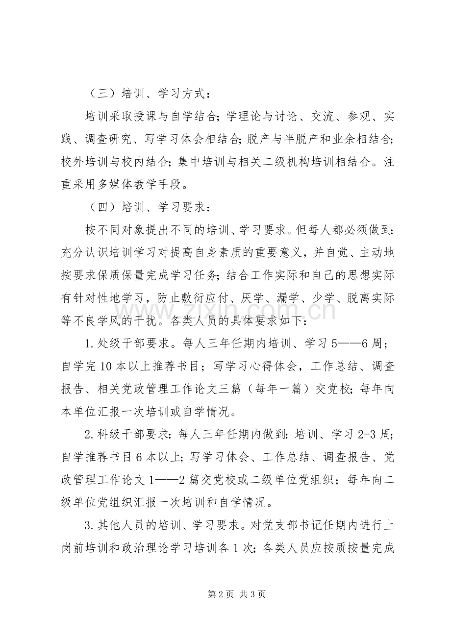 大学干部教育培训规章制度.docx_第2页