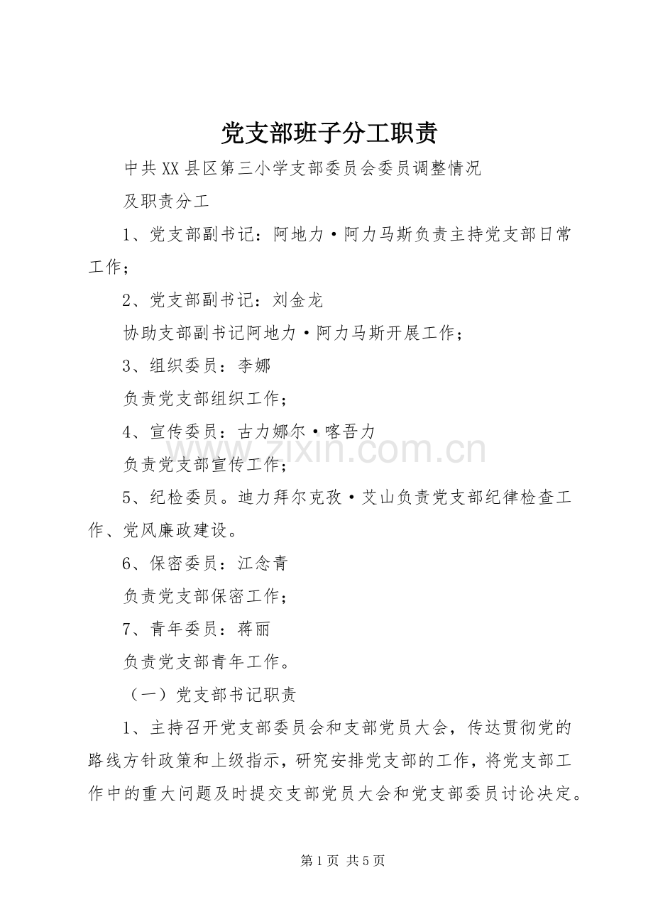 党支部班子分工职责要求 .docx_第1页