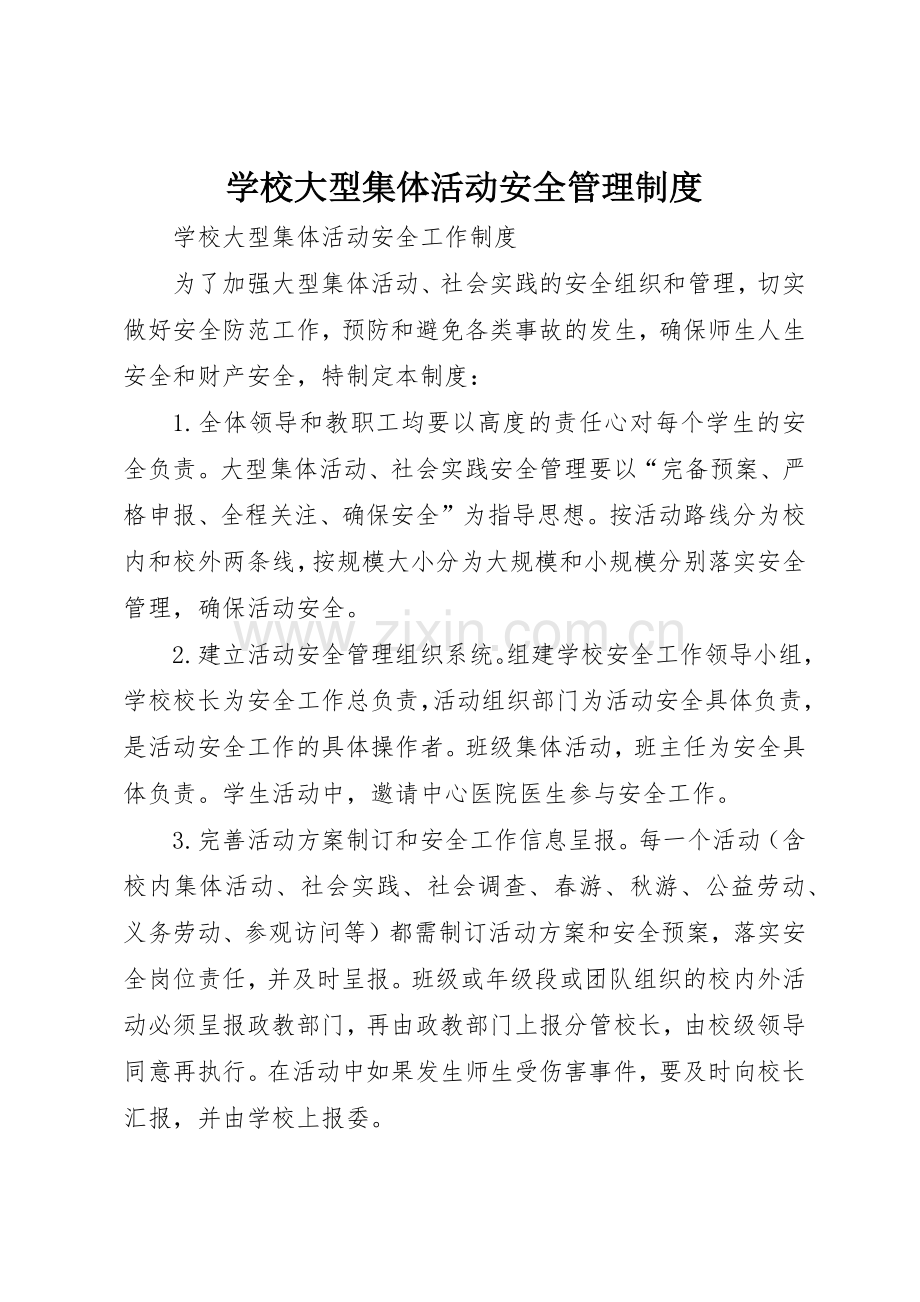 学校大型集体活动安全管理规章制度细则.docx_第1页