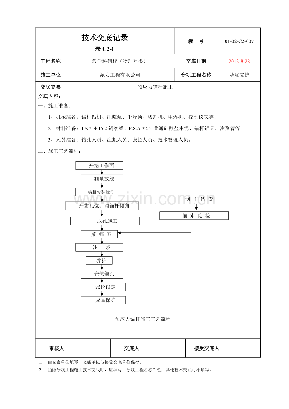 锚索施工技术交底2.doc_第1页