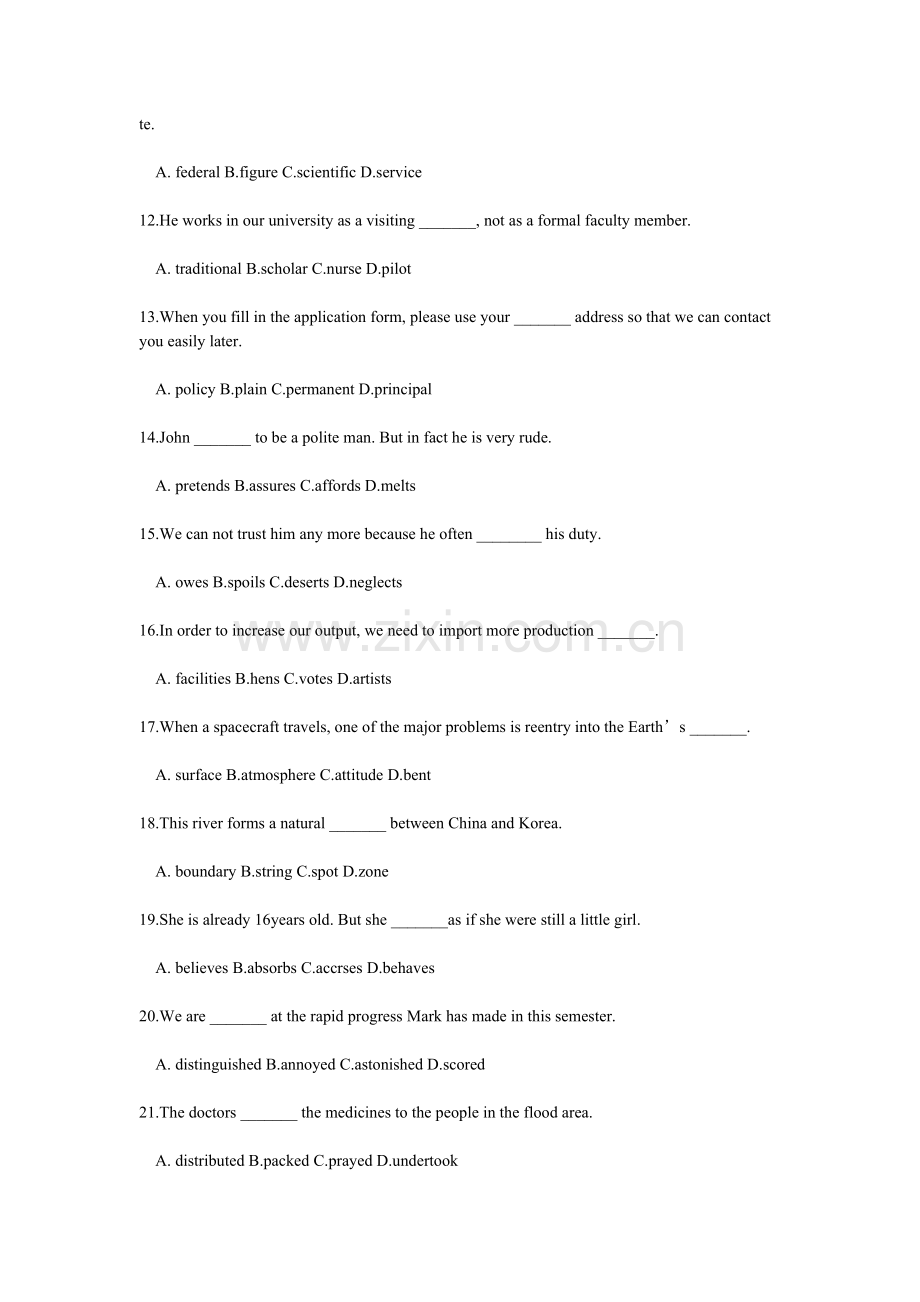 大学英语四级词汇训练题.doc_第2页