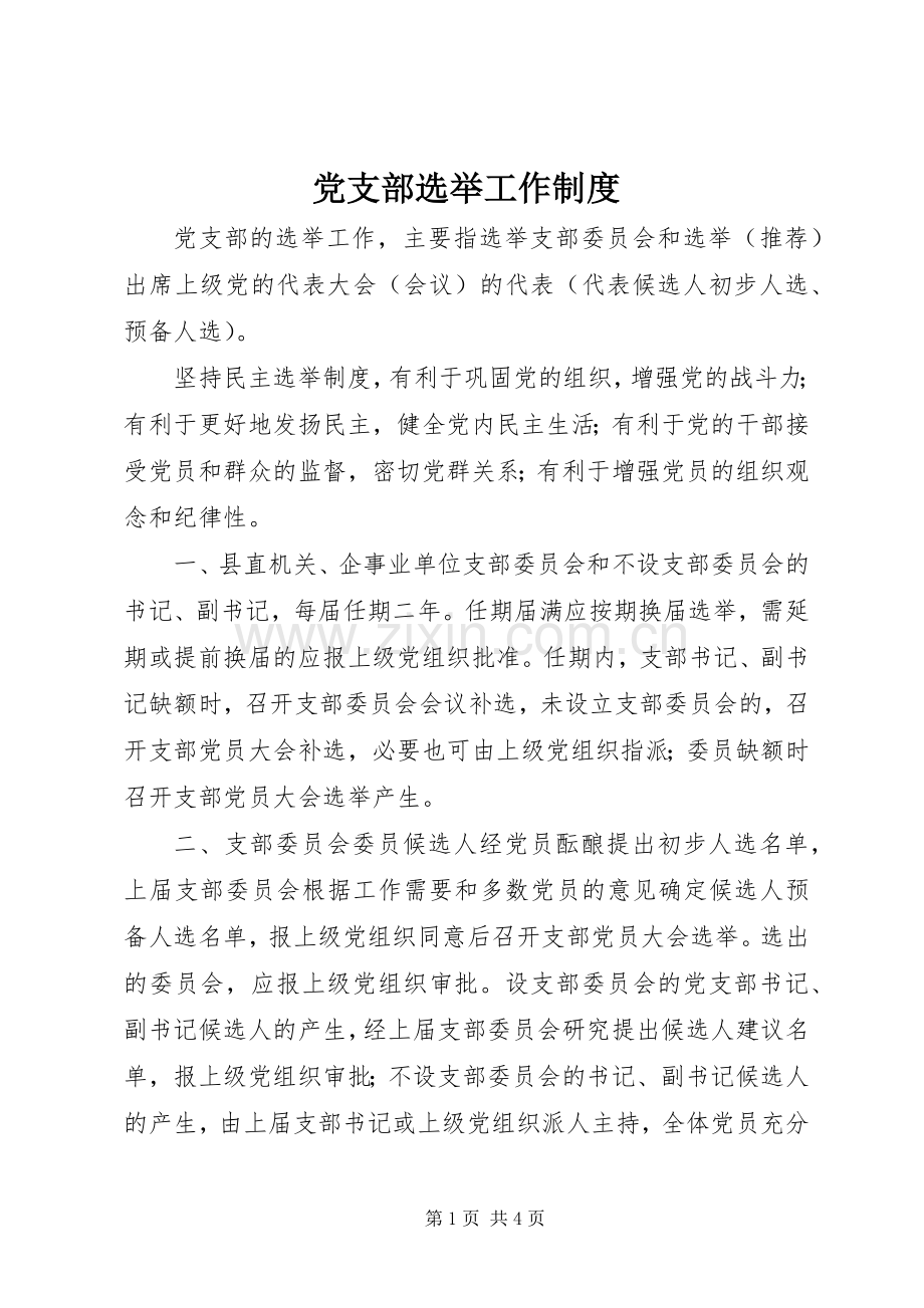 党支部选举工作规章制度.docx_第1页