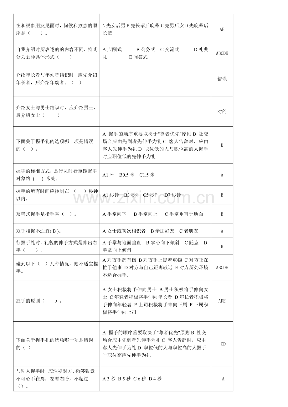 2023年天津电大一体化课社交礼仪复习题答案.doc_第2页