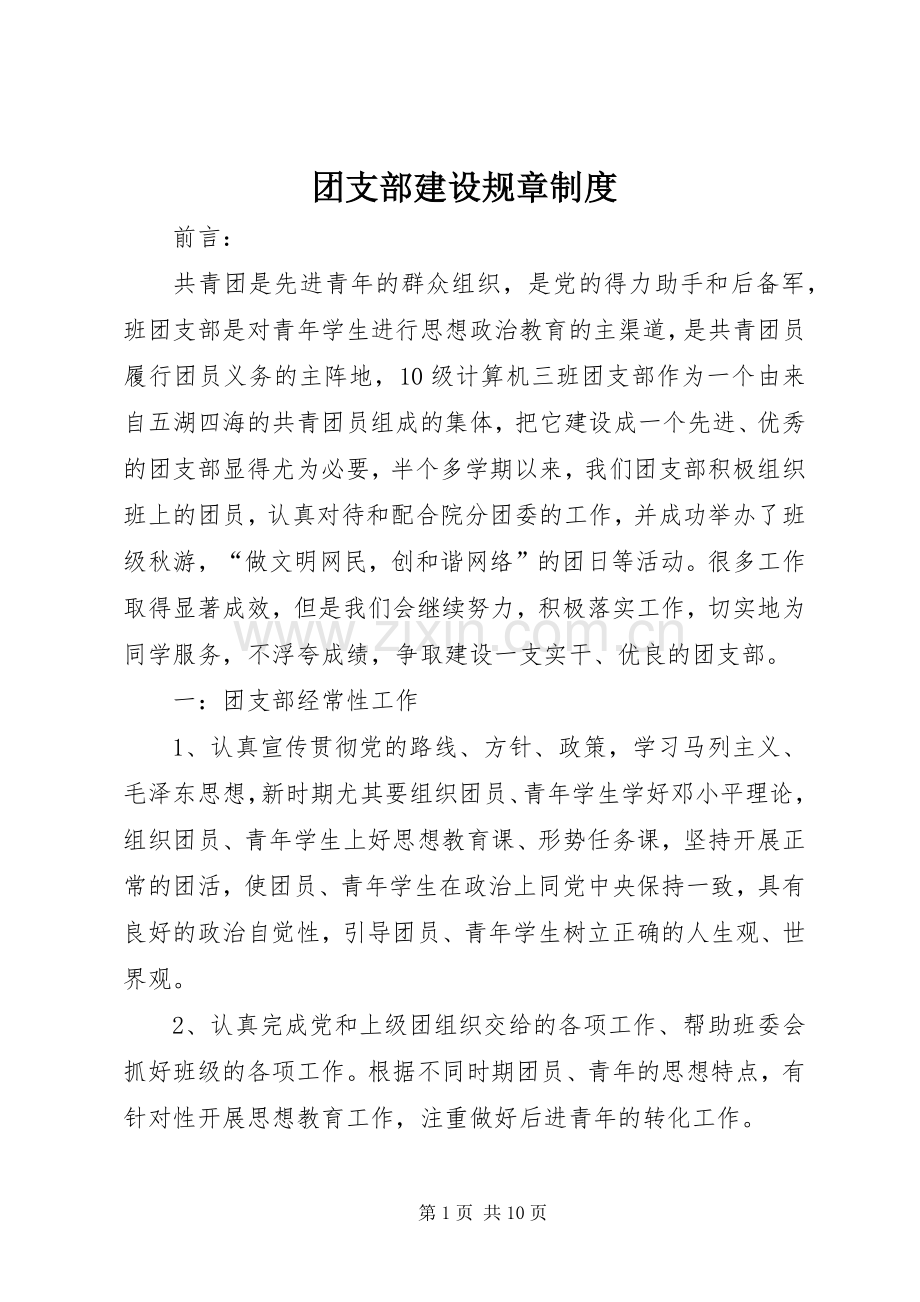 团支部建设规章规章制度.docx_第1页