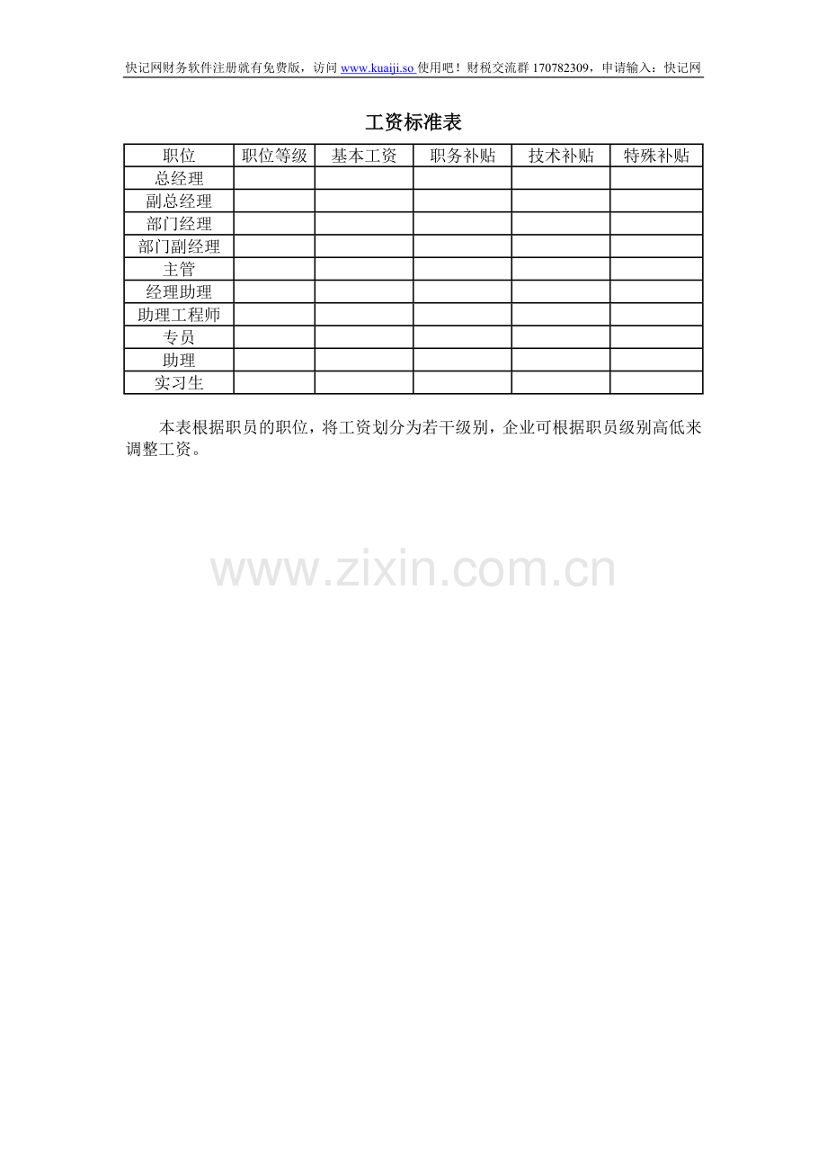 工资标准表.doc_第1页