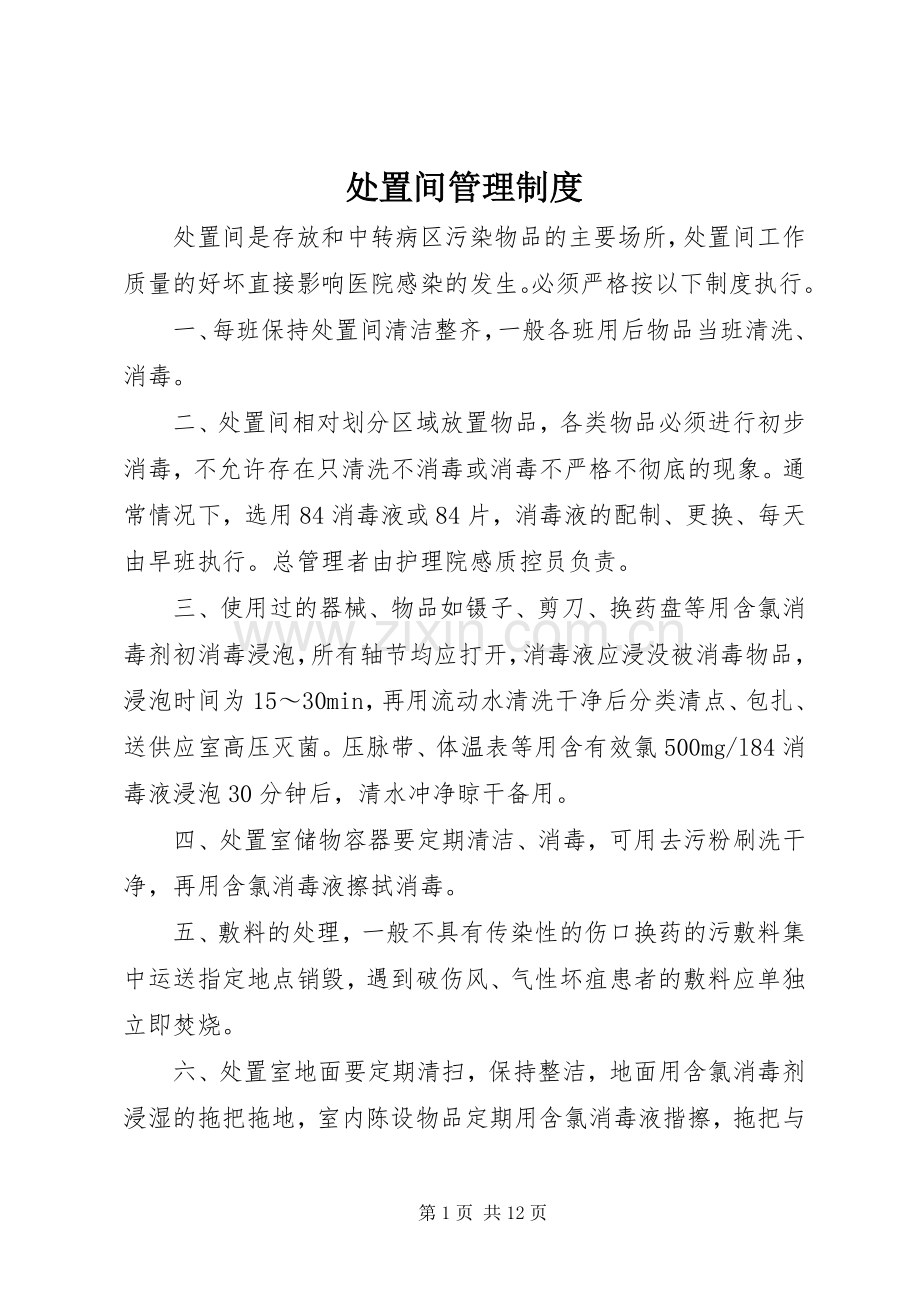 处置间管理规章制度.docx_第1页