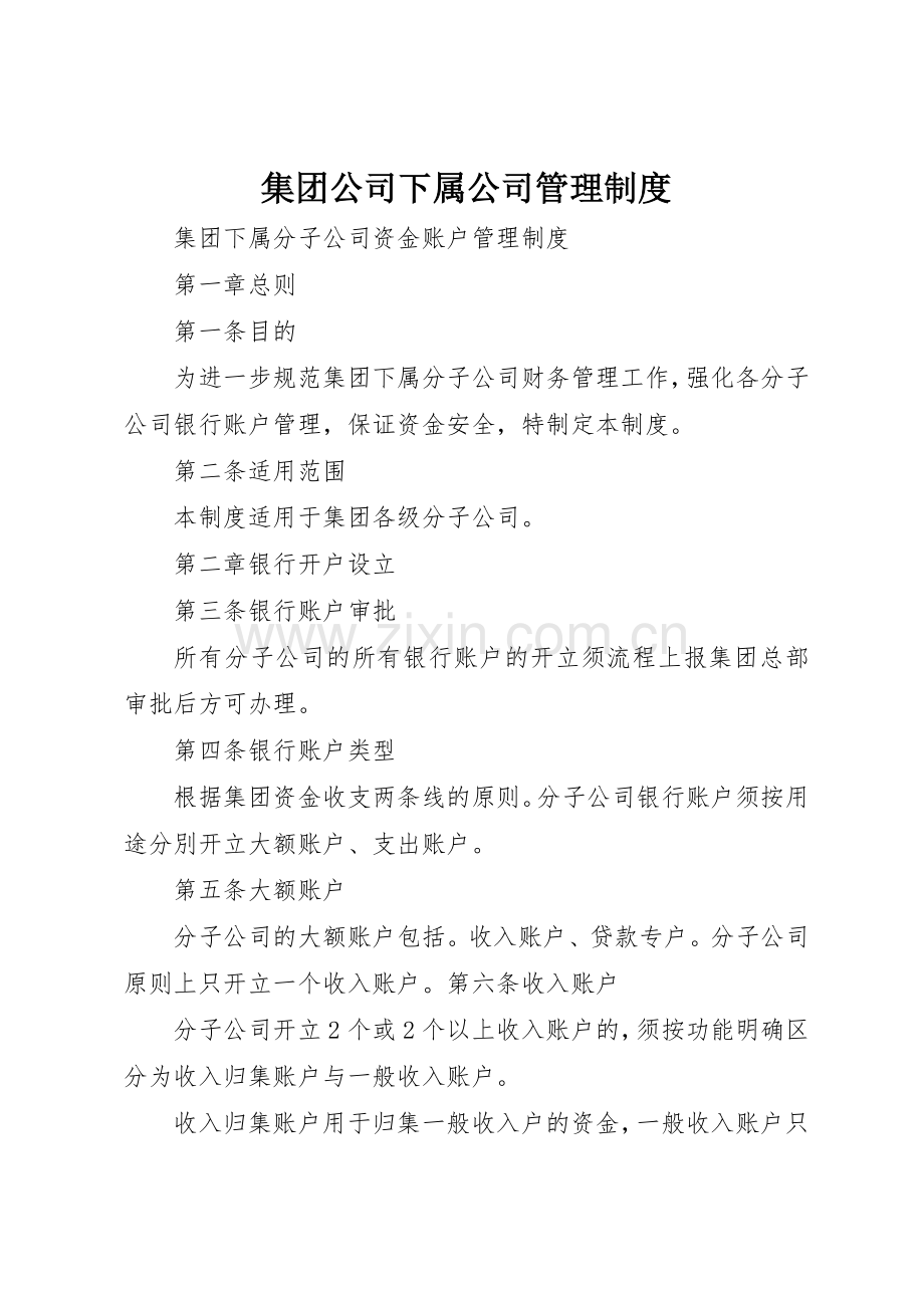 集团公司下属公司管理规章制度细则.docx_第1页