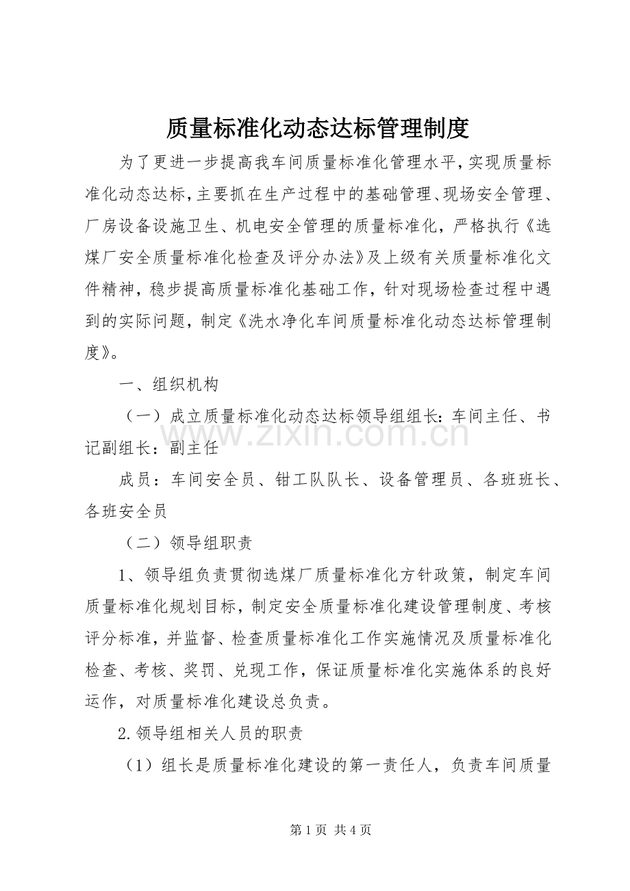 质量标准化动态达标管理规章制度.docx_第1页