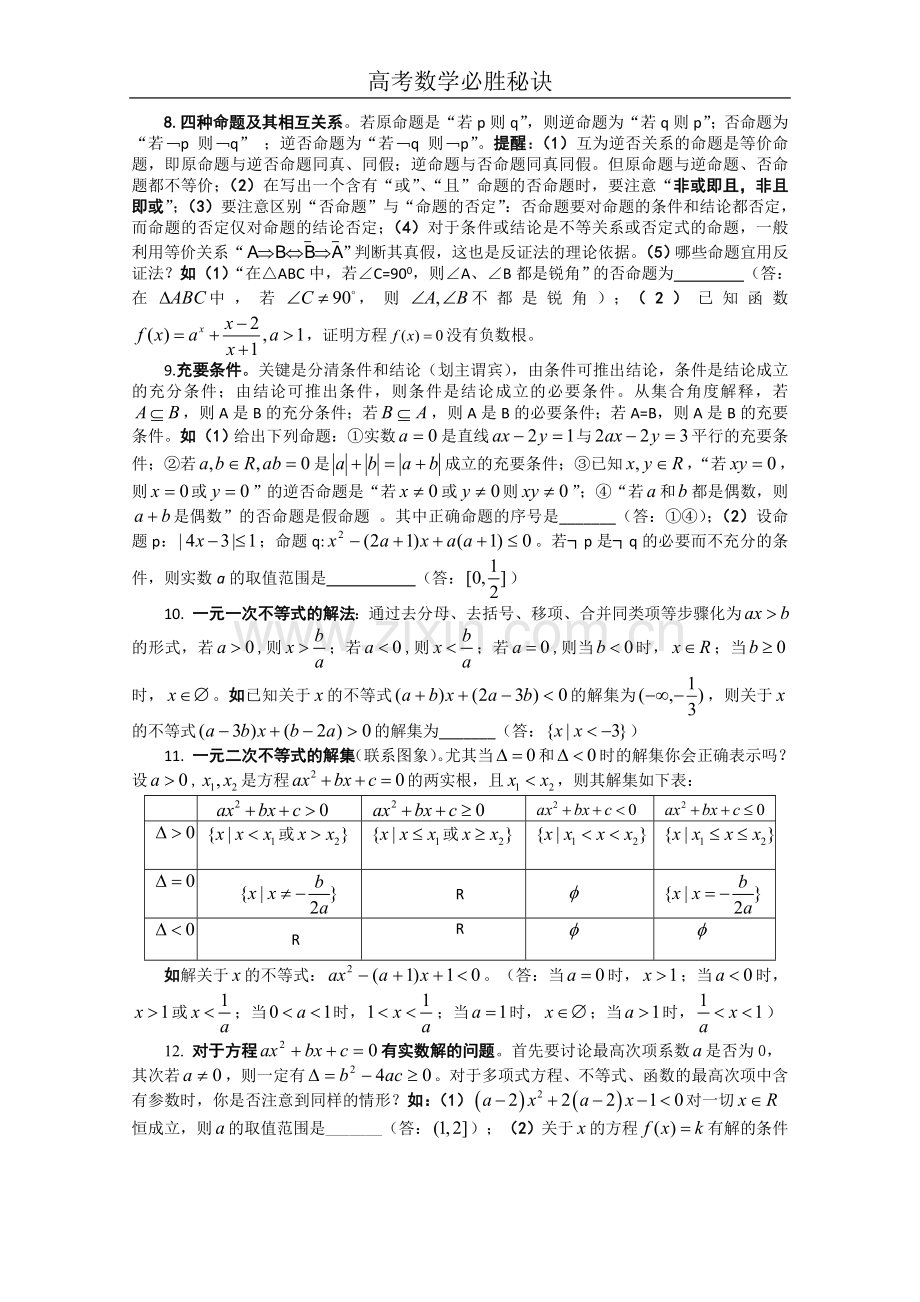 高考数学必胜秘诀（01）集合与简易逻辑.doc_第2页