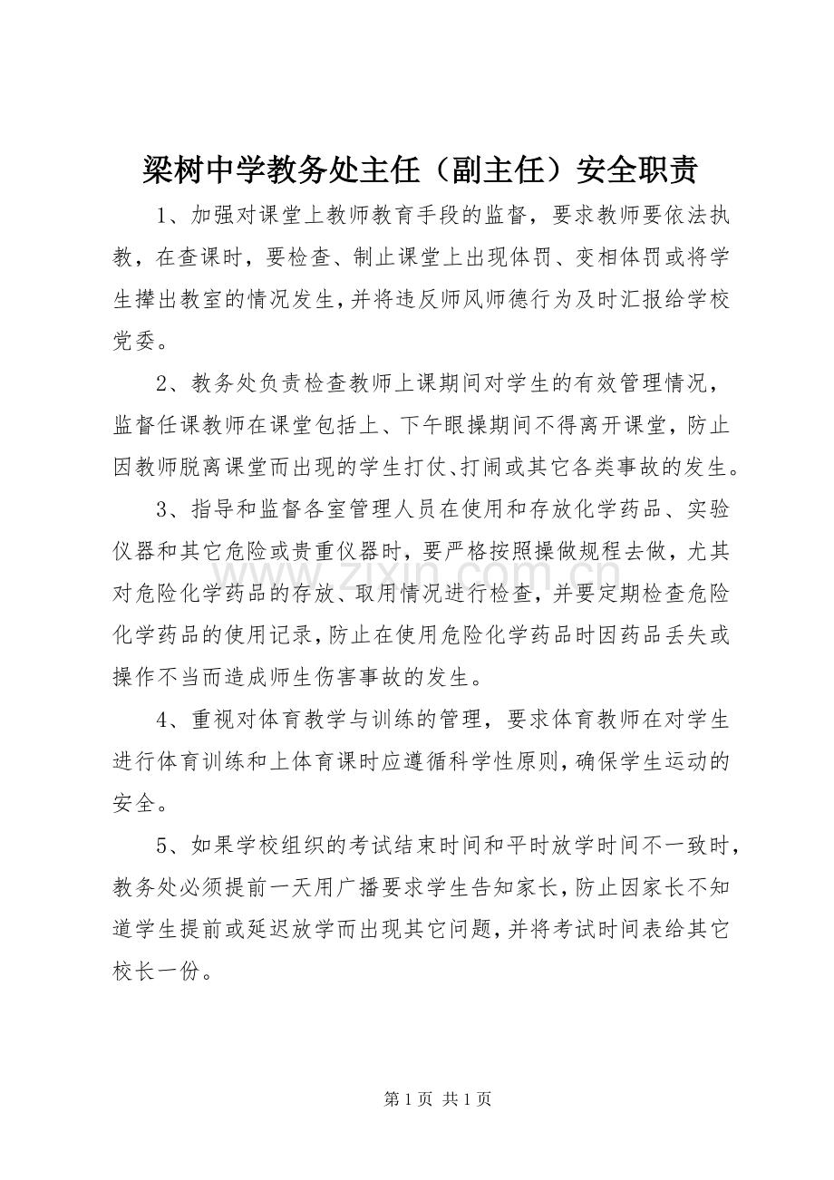 梁树中学教务处主任（副主任）安全职责要求.docx_第1页