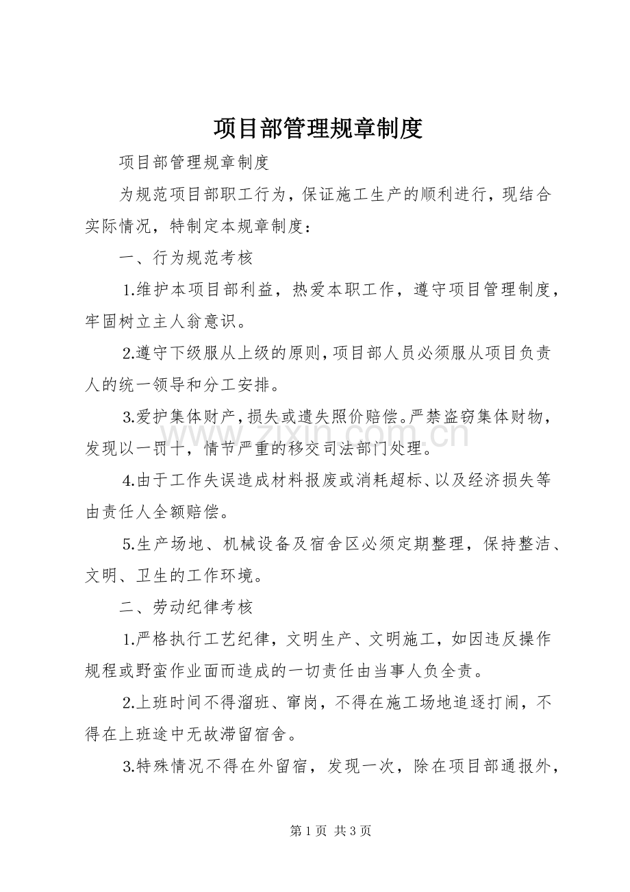 项目部管理规章规章制度细则 (2).docx_第1页