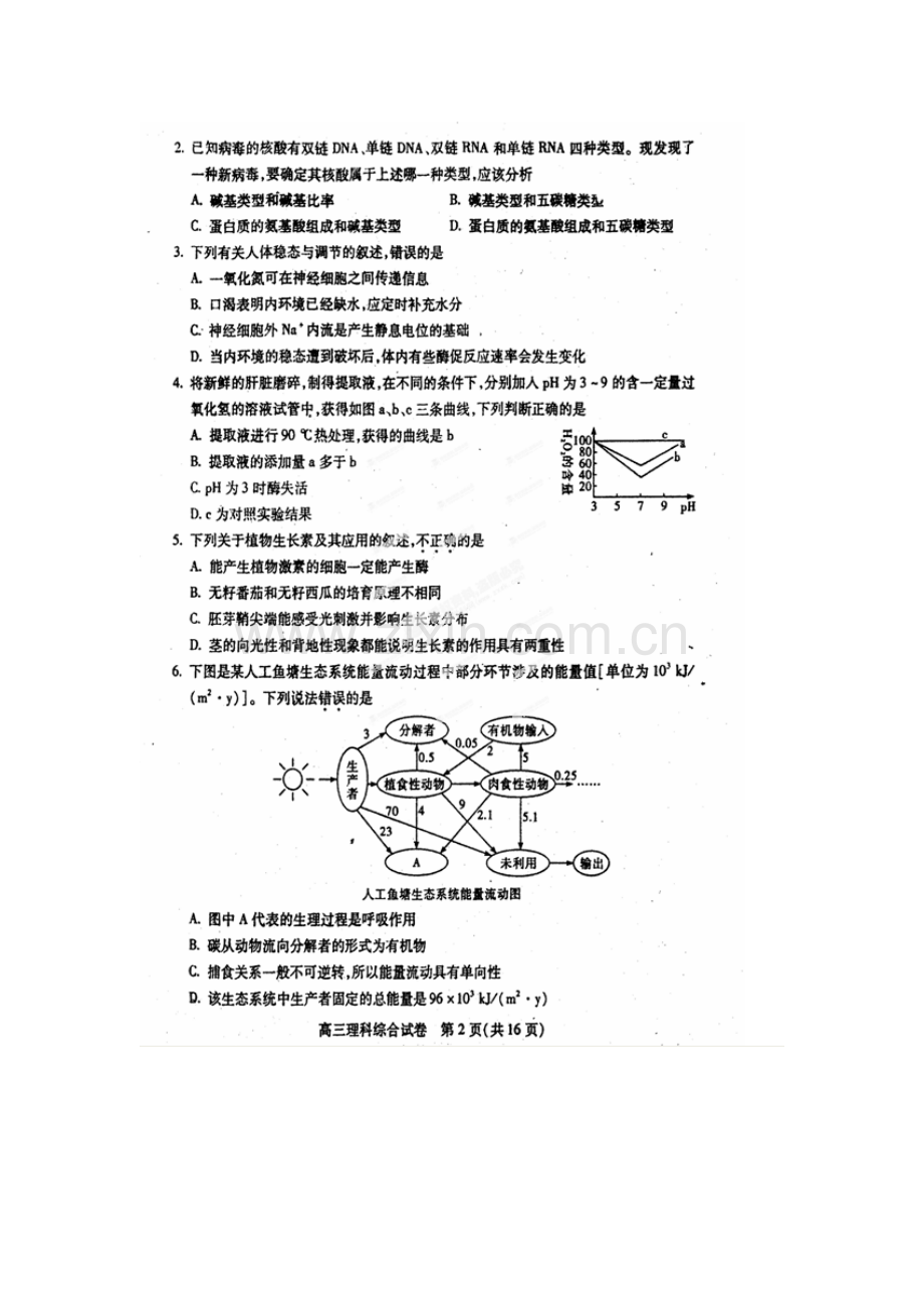 2013届湖北省武汉市高三5月模拟考试理科综合试题及答案.doc_第2页