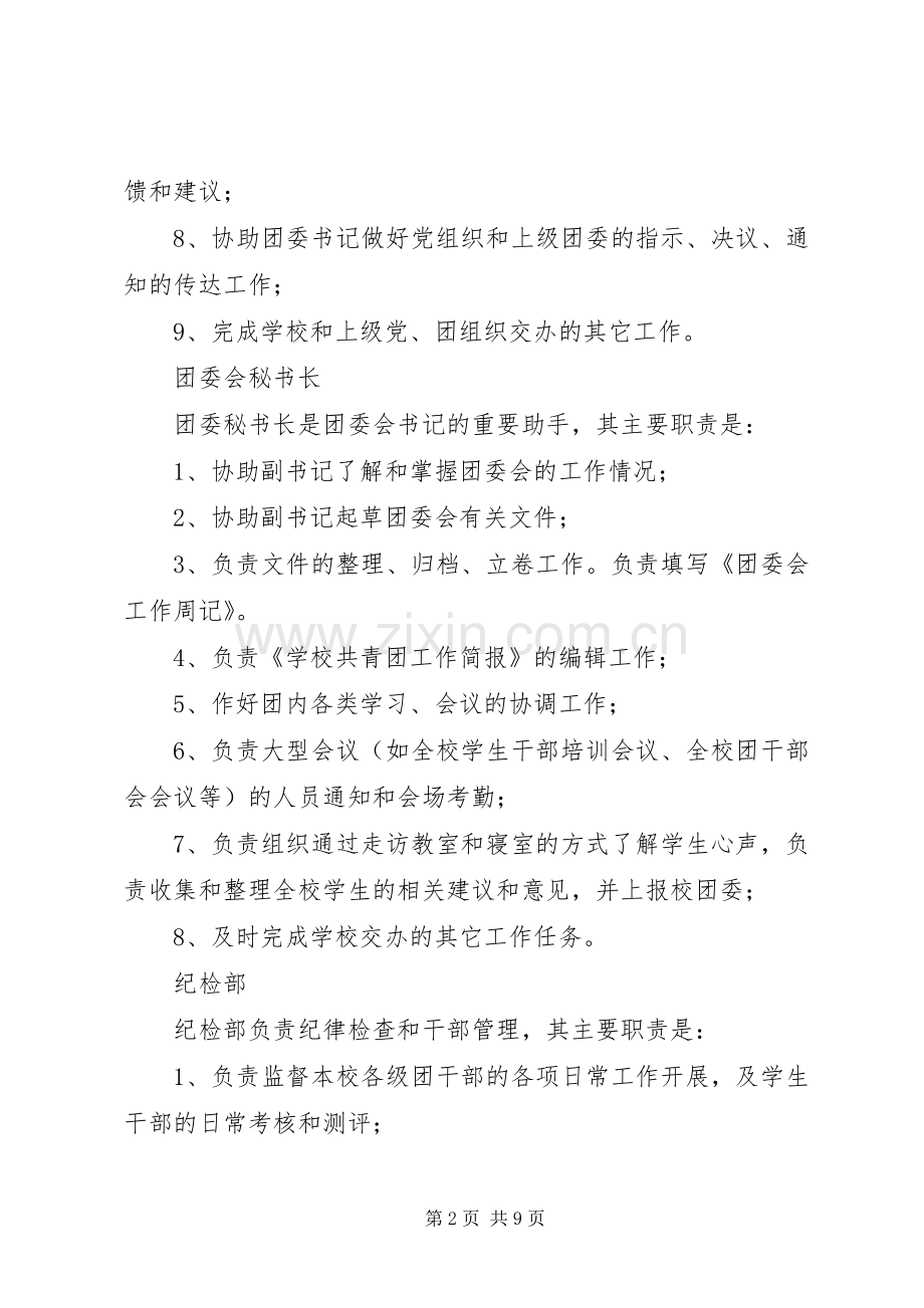 学校团委会机构设置及干部职责要求.docx_第2页