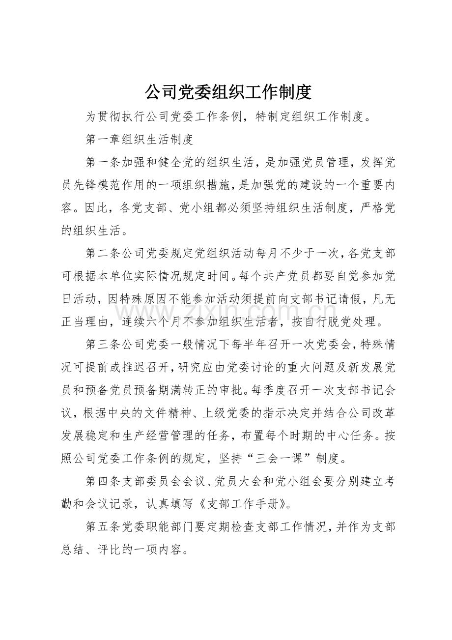 公司党委组织工作规章制度细则.docx_第1页