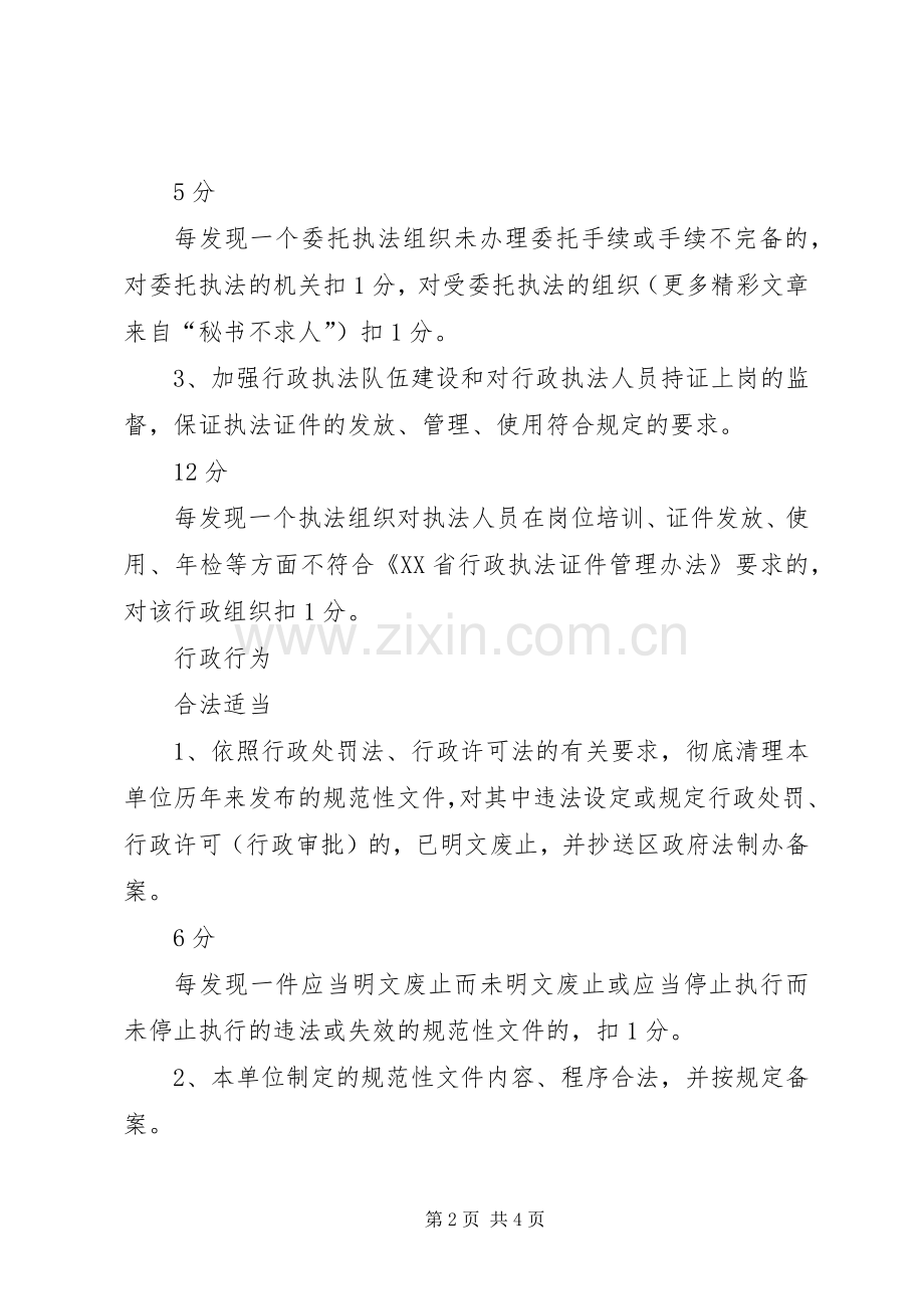 乡人民政府行政执法责任规章制度体系考评标准.docx_第2页