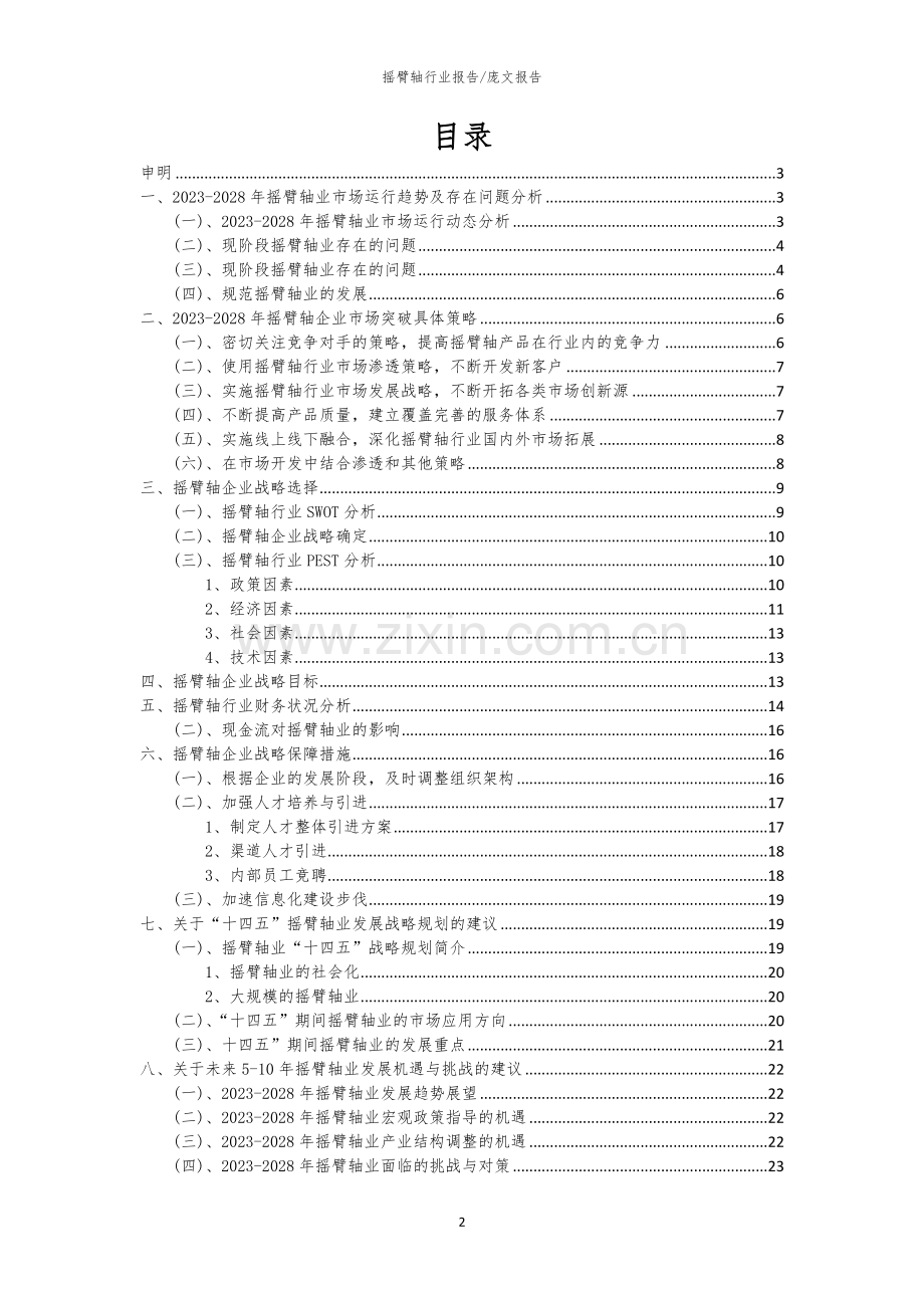 2023年摇臂轴行业市场突围建议及需求分析报告.docx_第2页