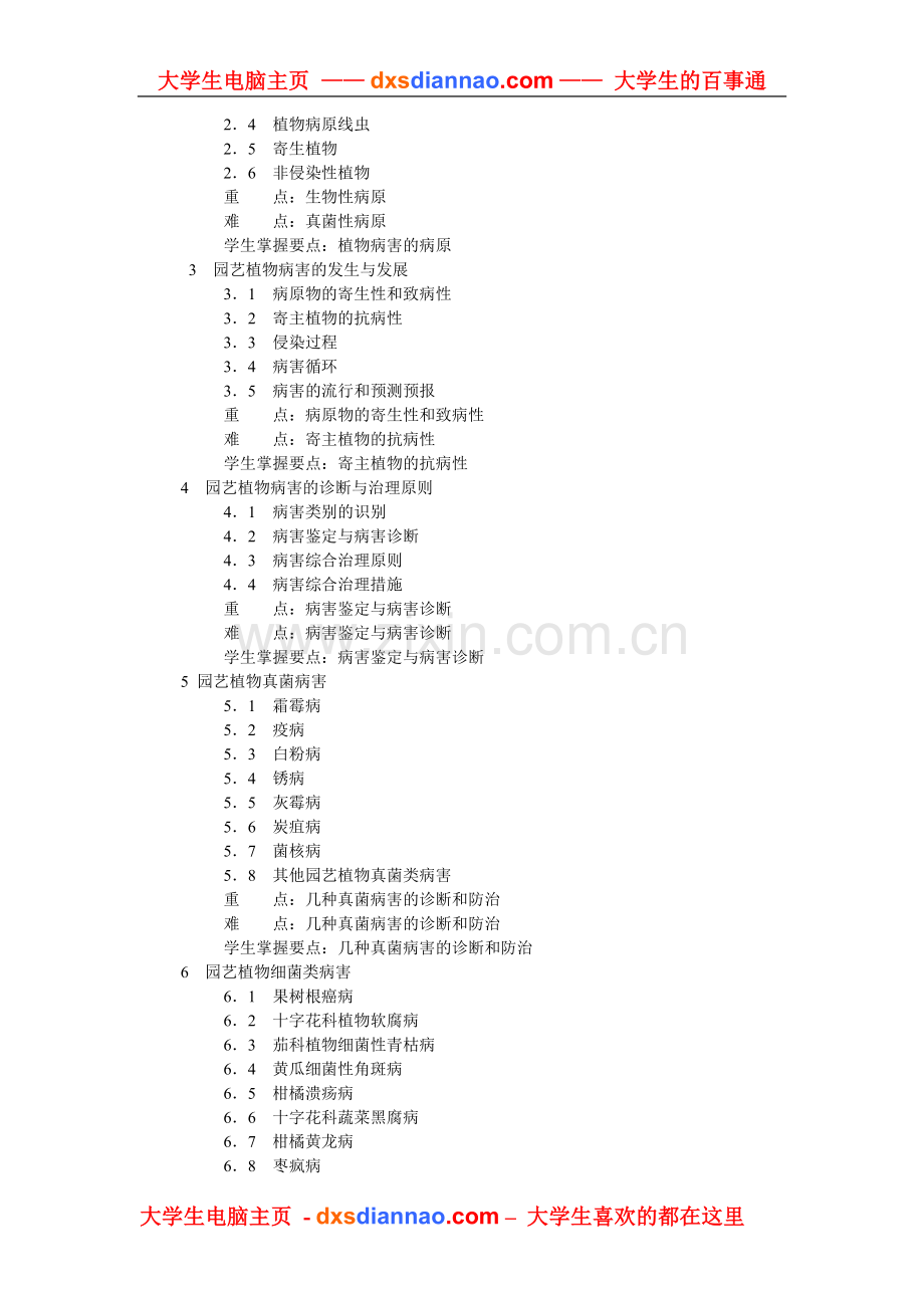 园艺植物病害防治教学大纲.doc_第2页