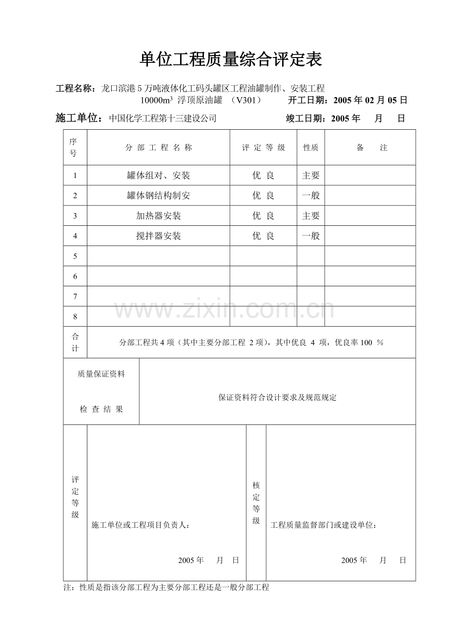 质量综合评定表.doc_第1页