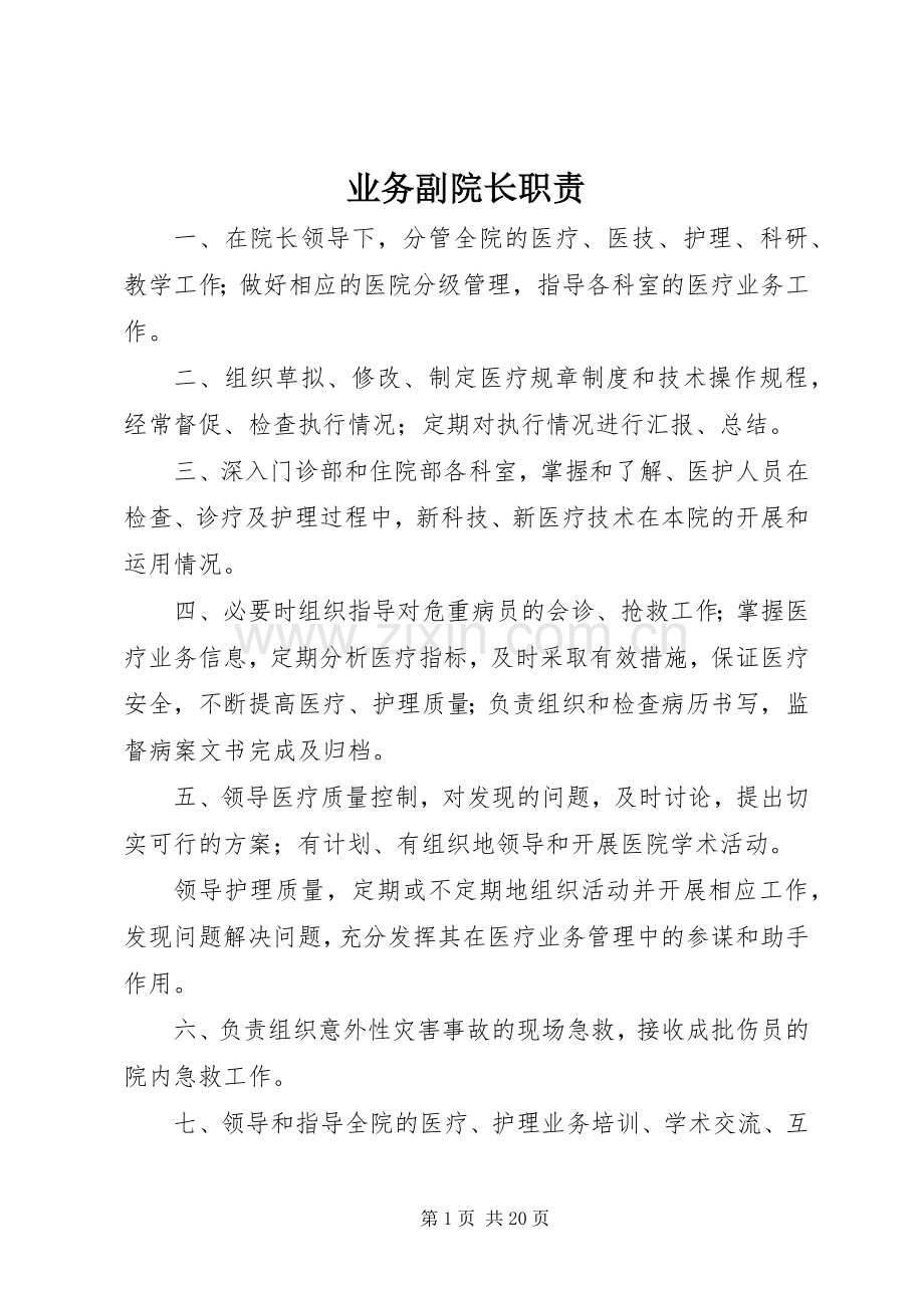 业务副院长职责要求.docx_第1页