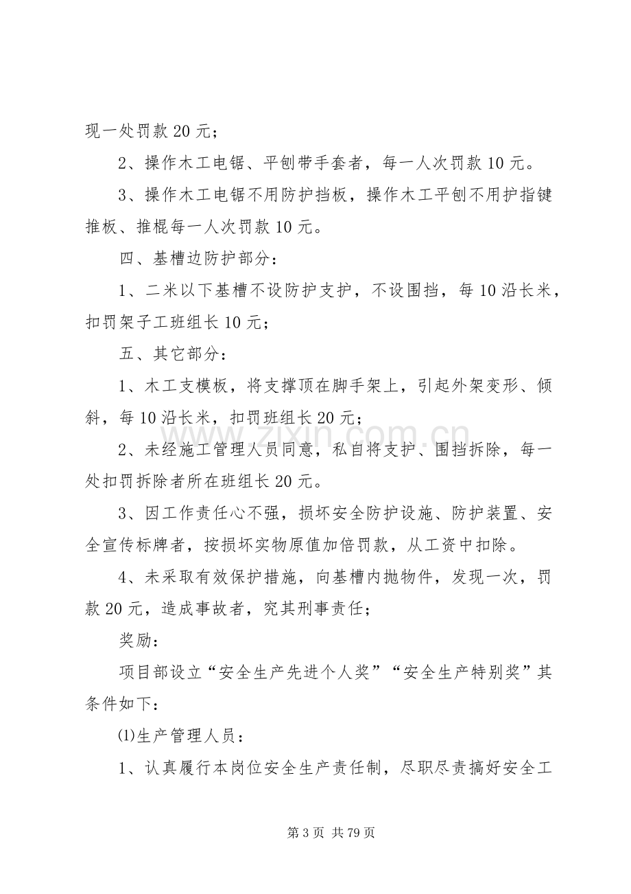 安全生产奖罚规章制度实施细则 .docx_第3页