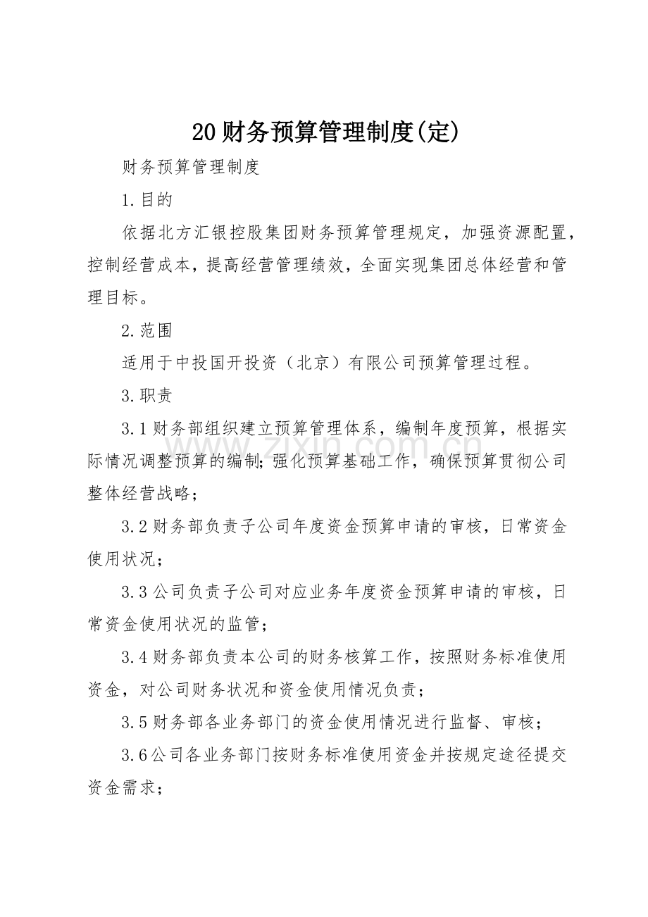 财务预算管理规章制度(定) .docx_第1页