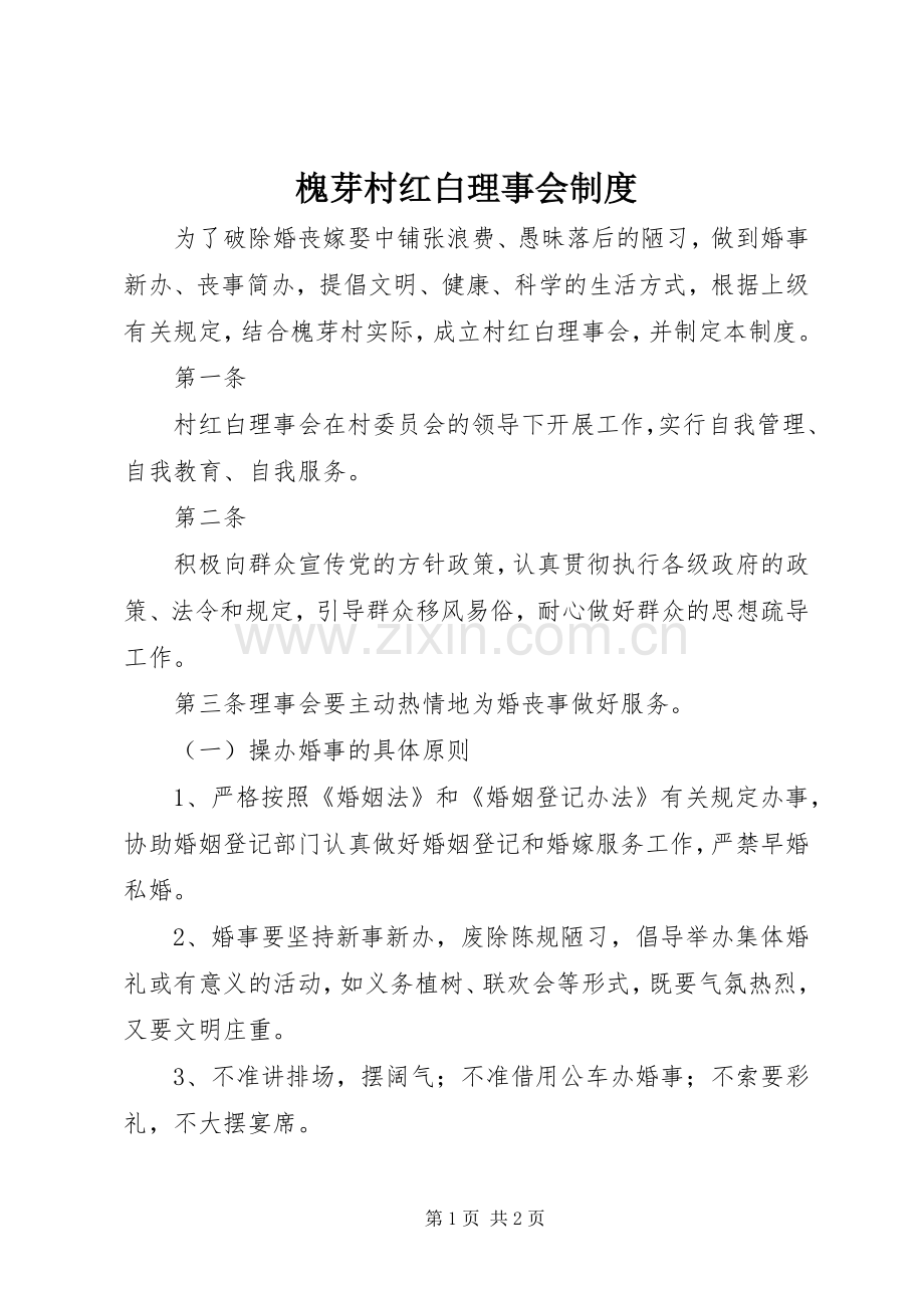 槐芽村红白理事会规章制度.docx_第1页