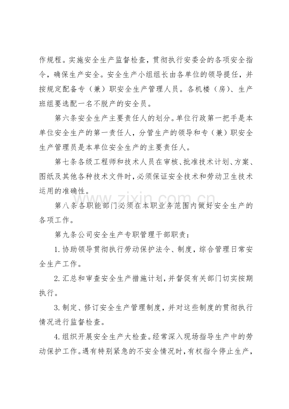 公司安全生产管理规章制度细则.docx_第2页